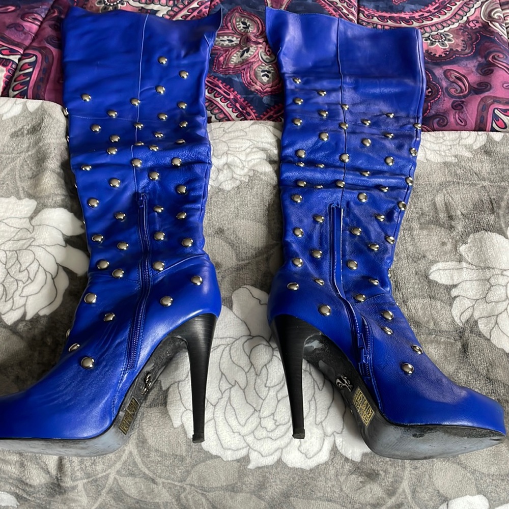 Royal blue boots